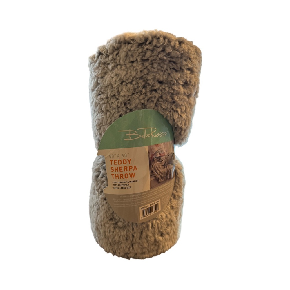 Bellarusso Teddy Sherpa Throw Gray 59 X 60